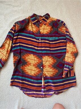 Hg NY Multicolor Southwestern-Print Button-Down Shirt